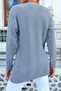 Women's V-Neck Blue Soft Textured Hair Braided Cardigan - 5