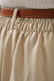 6686 Women's Pleated Belt Fabric Trousers - Cream - 5