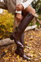 Smash Women's Coffee Real Leather Toe Iron Western Boots