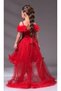 Red Color Sequined Glittering Tail Style Wedding Party Kids Evening Dress Gown Aby170