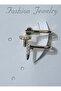 Women's Gold Color Nail Earrings - 4