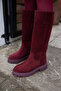 Zelly Women's Claret Red Real Suede Eva Sole Boots - 5