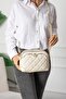 Adjustable Long Strap Lined Quilted 4 Compartment Shoulder and Crossbody Bag 1267 - 2