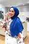شال جاكار قطن من Lia - نمط بلاط - ATS1LIA-2366 - أزرق ساكس - 2