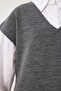 V-Neck Belted Long Knit Sweater Anthracite Lus0042 - 6