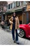 Women's Leather Collar Detailed Jacket Coat with Quilted Pockets Inside - 3