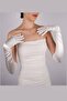 Off White Satin Long Bridal Gloves 55 cm Dance Opera Gloves – Party Gloves – Party Gloves - 2