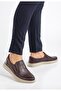 Genuine Leather Orthopedic Men's Casual Shoes Brown Laceless Flat Sole - 2