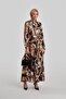 Printed Dress with Piping Detail 24Y9853 Brown - 2