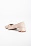 Large Size Skin Stone Accessory Beige Women's Low Heeled Shoes - 5