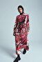 Red Pleated and Print Dress - 24K9907