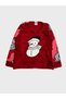 Girl's Red Snowman Print Fleece Winter Long Sleeve Pajamas Set - 5