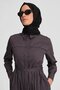 Cross Belted Cotton Dress 24K9903 Anthracite - 4
