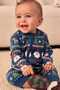 100% Organic Cotton Santa Claus Patterned Christmas Jumpsuit Alyn77759 - 2