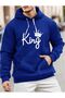 سويت شيرت بغطاء للرأس مكون من 2 خيوط من الصوف من King مع جيوب