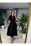 Black Dress with Bow Brooch - 4
