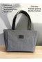 Women's Medium Size Waxed Canvas Anthracite Color Shoulder Bag (with Black Leather Details)