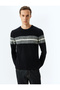 Crew Neck Striped Winter Knit Sweater - 3