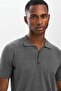 Gray Polo Neck Knitwear T-Shirt - 3