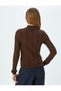 Soft Textured Long Sleeve Stand Collar Knitwear Sweater - 4