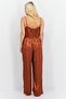 Women Floral Print Sleeveless Jumpsuit, Rust - 3