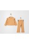 Girl's Brown Casual Knitted Double Suit
