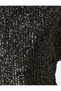 Sequin Sequined Padded Boat Neck Bat Sleeve Mini Dress - 6