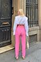 Pink Anna High Waist Thin Collared Women's Trousers - 5