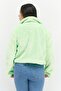 Women Textured Trench Coat, Lime - 3