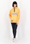 Women Hooded Graphic Print Long Sleeves Sweatshirt, Orange - 4