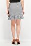 Women Checkered Ruffle Mini Skirt, Black - 2