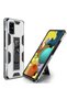 غطاء حماية متوافق مع هاتف Galaxy A71 مع حامل قابل للطي - رمادي - T14108