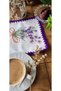 2 Pieces of Decorative Purple Lavender Patterned Cocktail Coffee Presentation Napkins - 2
