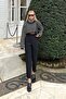 Black Anna High Waist Thin Women's Trousers - 2
