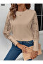 Women's Floral Patterned Crew Neck Blouse - 4