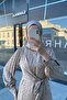 Beige Patterned Self Dress - 4