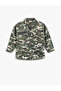 Camouflage Patterned Oversize Jacket Cotton