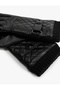 Faux Leather Gloves Quilted Snap Button - 3