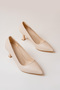Women's Beige Heeled Pointed-Toe Casual Stylish Stiletto Shoes - 4