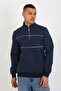 5720 Comfortable Shardooned Three-Yarn Half-Zip Piece Relax Fit Sweatshirt - 2
