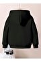 Child Printed Hooded Sweatshirt Black - 2