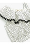 One Shoulder Ruffled Crop Polka Dot Blouse Cotton - 3