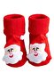 Christmas Themed Pompom Detailed Baby Towel Socks Size S (Model 3) - 3