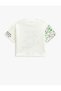 Crop Oversize T-Shirt Printed Short Sleeve Crew Neck - 2