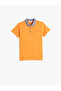 Polo Neck T-Shirt Short Sleeve Single Pocket Detailed Cotton