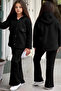 3 Yarn Fleece Tracksuit Set for Girl - Loose Leg with Snaps