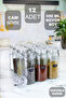 Large Size Glass Spice Rack Set with 12 Vacuum Lids 500 ml - 2