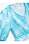 Crop Blouse Balloon Sleeve Ruffles - 3