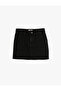 Denim Skirt Mini Size Pocketed Cotton Adjustable Elastic Waist
