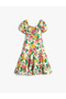Kids Girl Allover Print Dress, Multicolor - 5